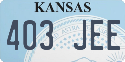 KS license plate 403JEE