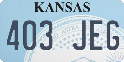 KS license plate 403JEG