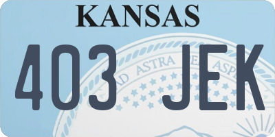KS license plate 403JEK