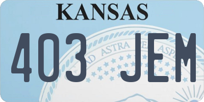 KS license plate 403JEM