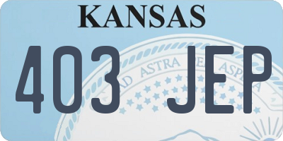 KS license plate 403JEP