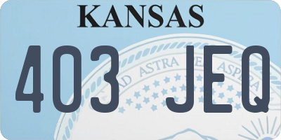 KS license plate 403JEQ