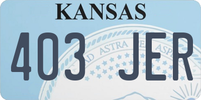 KS license plate 403JER