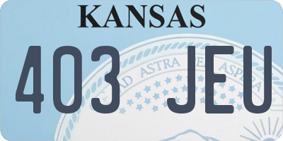 KS license plate 403JEU