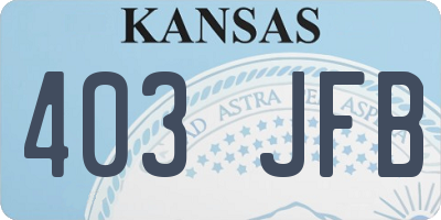 KS license plate 403JFB