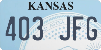 KS license plate 403JFG