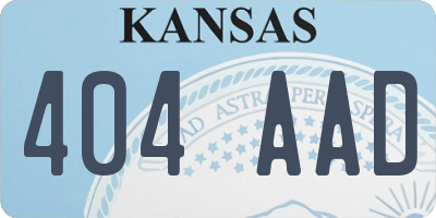 KS license plate 404AAD