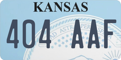 KS license plate 404AAF