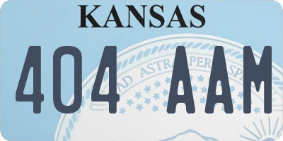 KS license plate 404AAM