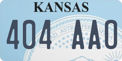 KS license plate 404AAO