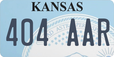 KS license plate 404AAR
