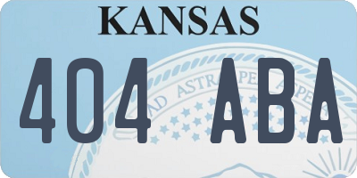 KS license plate 404ABA
