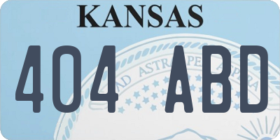 KS license plate 404ABD