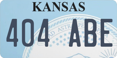KS license plate 404ABE