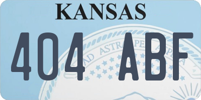 KS license plate 404ABF