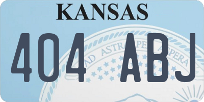 KS license plate 404ABJ