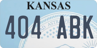 KS license plate 404ABK