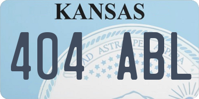 KS license plate 404ABL