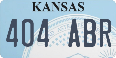 KS license plate 404ABR