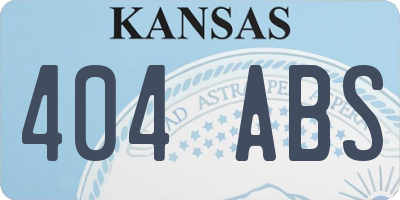 KS license plate 404ABS