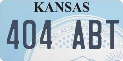 KS license plate 404ABT