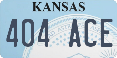 KS license plate 404ACE
