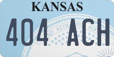 KS license plate 404ACH