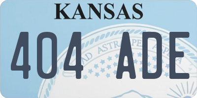KS license plate 404ADE