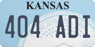 KS license plate 404ADI
