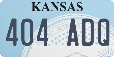 KS license plate 404ADQ