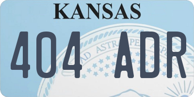 KS license plate 404ADR