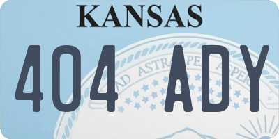 KS license plate 404ADY