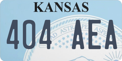 KS license plate 404AEA