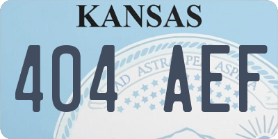 KS license plate 404AEF