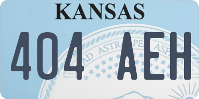 KS license plate 404AEH
