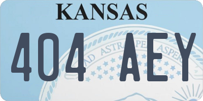 KS license plate 404AEY