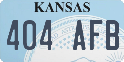 KS license plate 404AFB