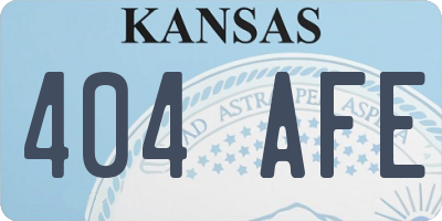 KS license plate 404AFE