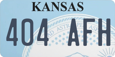 KS license plate 404AFH