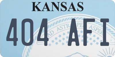 KS license plate 404AFI