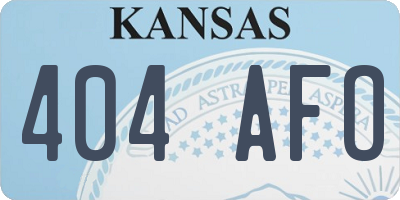 KS license plate 404AFO