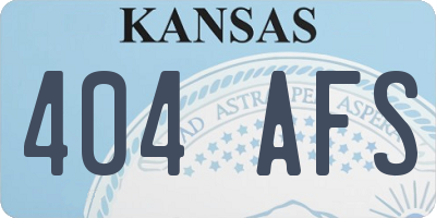 KS license plate 404AFS