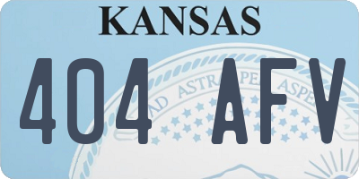 KS license plate 404AFV