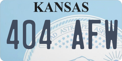 KS license plate 404AFW