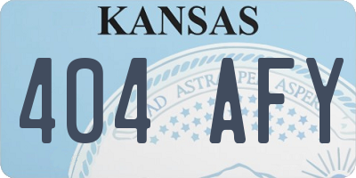 KS license plate 404AFY