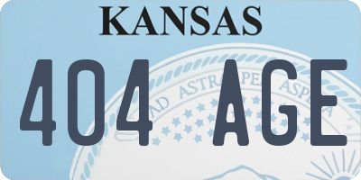 KS license plate 404AGE