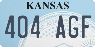KS license plate 404AGF