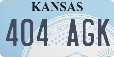 KS license plate 404AGK