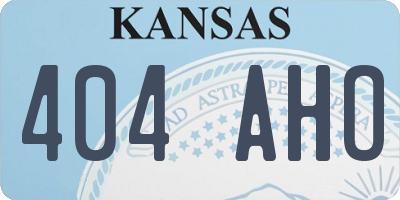 KS license plate 404AHO