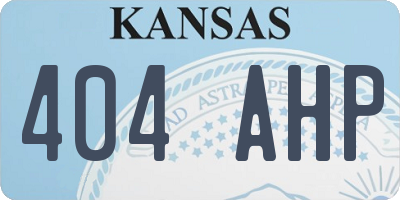 KS license plate 404AHP